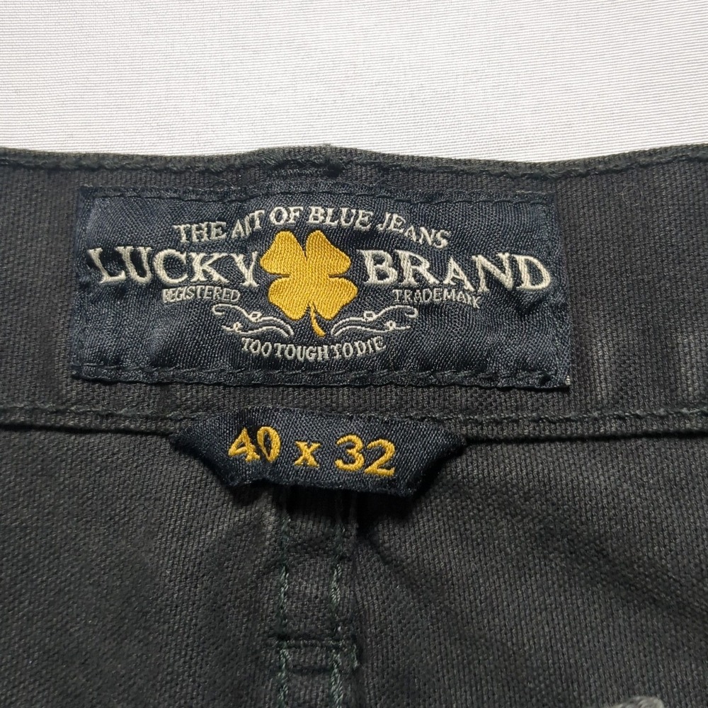 Lucky Brand Athletic Cargo‎ Pants Mens 40x32 Charcoal Black Wash Stretch - Picture 7 of 13